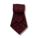 Burgundy Pointer Dog Printed Wool Tie Hand Finished