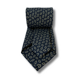 Navy & White Diamond Neat Printed Silk Tie Hand Finished