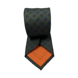 Green Tear Drop Printed Silk Tie