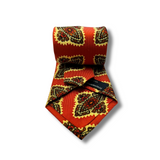 Red Paisley Screen Printed Silk Tie