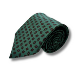 Green Neat Screen Printed Silk Tie