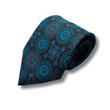 Red & Green Paisley Screen Printed Silk Tie