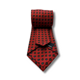 Red Neat Screen Printed Silk Tie