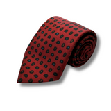 Red Neat Screen Printed Silk Tie