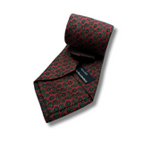 Red Paisley Neat Screen Printed Silk Tie