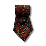 Navy & Red Paisley Neat Screen Printed Silk Tie