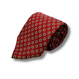 Red Floral Neat Screen Printed Silk Tie