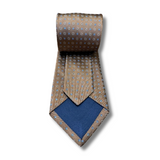 Brown Floral Woven Silk Tie Hand Finished