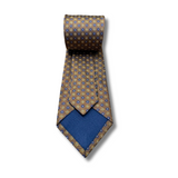 Brown Floral Neat Woven Silk Tie Hand Finished