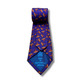 Purple Pheasant Printed Wool Tie Hand Finished