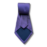 Purple & White Spotted Woven Silk Tie Hand Finished