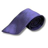 Purple & White Spotted Woven Silk Tie Hand Finished