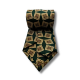 Bottle Green Neat Screen Printed Silk Tie