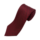 Red Neat Screen Printed Silk Tie